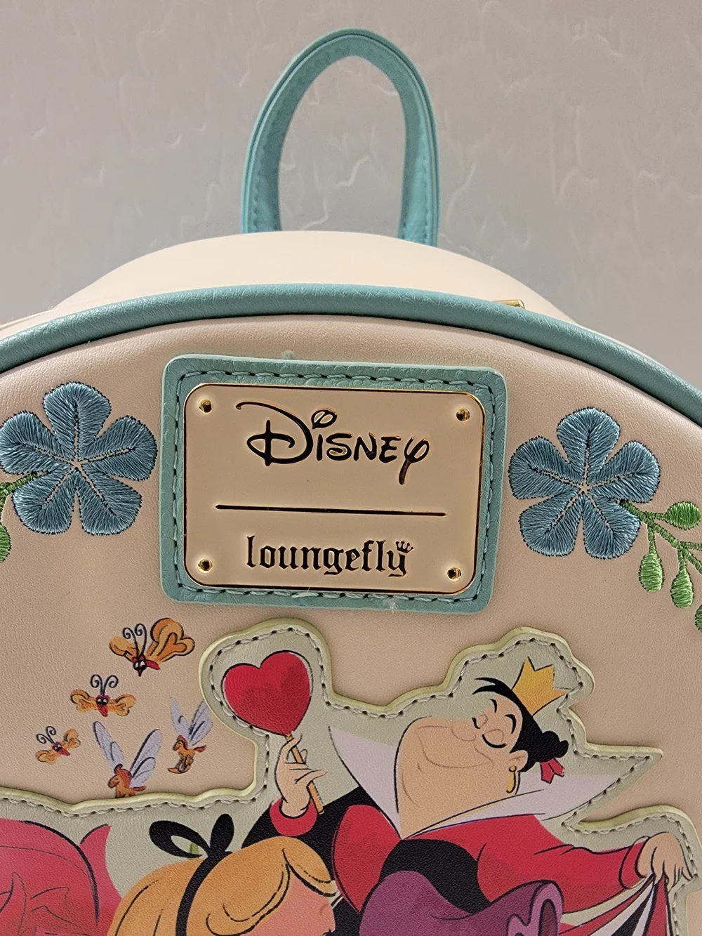 Loungefly Cream & Teal Alice in Wonderland Character Mini Backpack